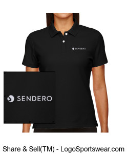 Devon & Jones Ladies DryTec20 Performance Polo - Standard Logo, Black Design Zoom